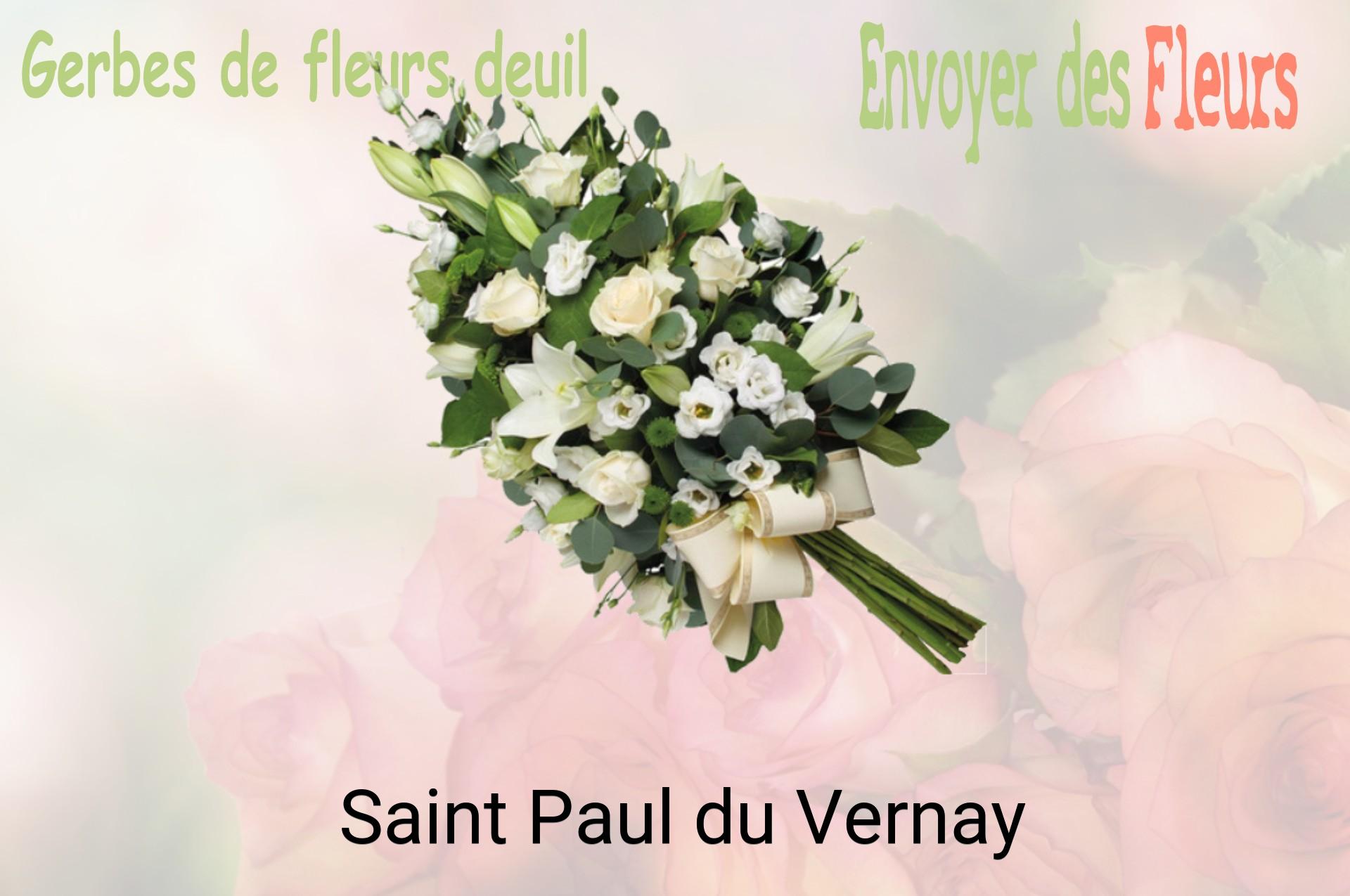Gerbe de fleurs de deuil livrée à Saint-Paul-du-Vernay